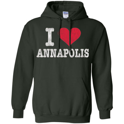 Distressed Retro I Love Annapolis T-shirt Forest Green