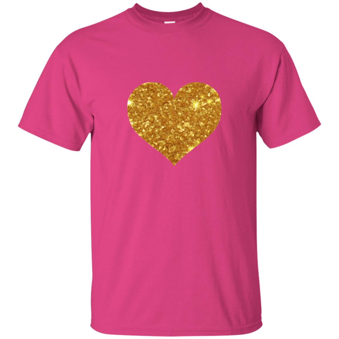 Valentine_s Day T-shirt Gold Heart