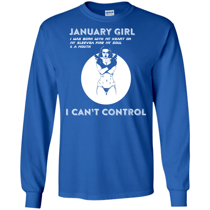 January Girl I Was Born With My Heart T-shirt Royal