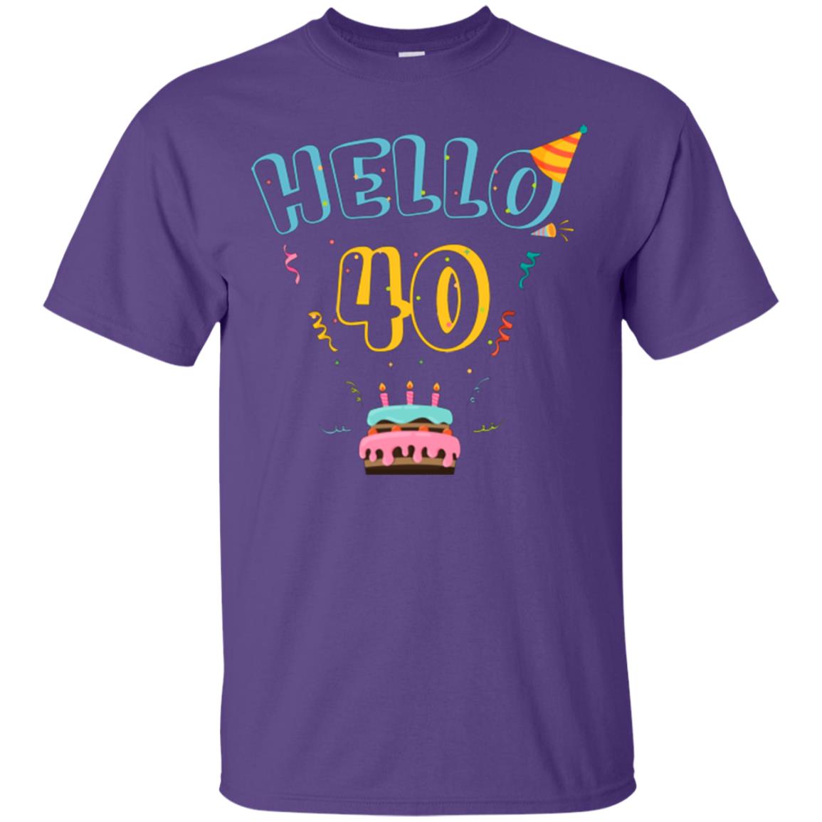 Hello 40 Forty 40th 1978s Birthday Gift Shirt Purple