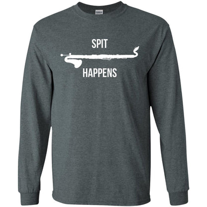 Funny Bass Clarinet T-shirt Spit Happens Dark Heather