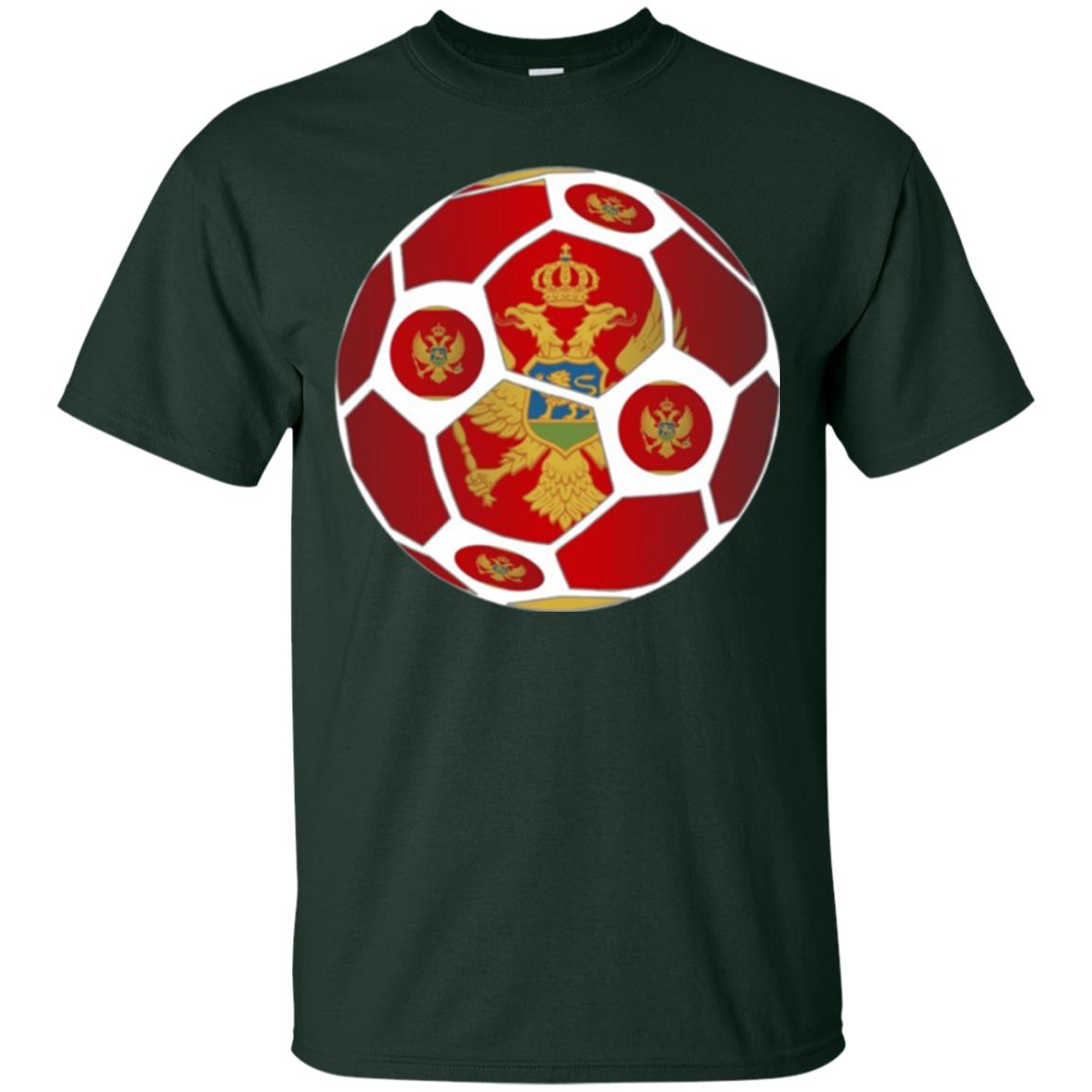 Montenegro Flag Soccer Ball Soccer Lover T-shirt Forest Green