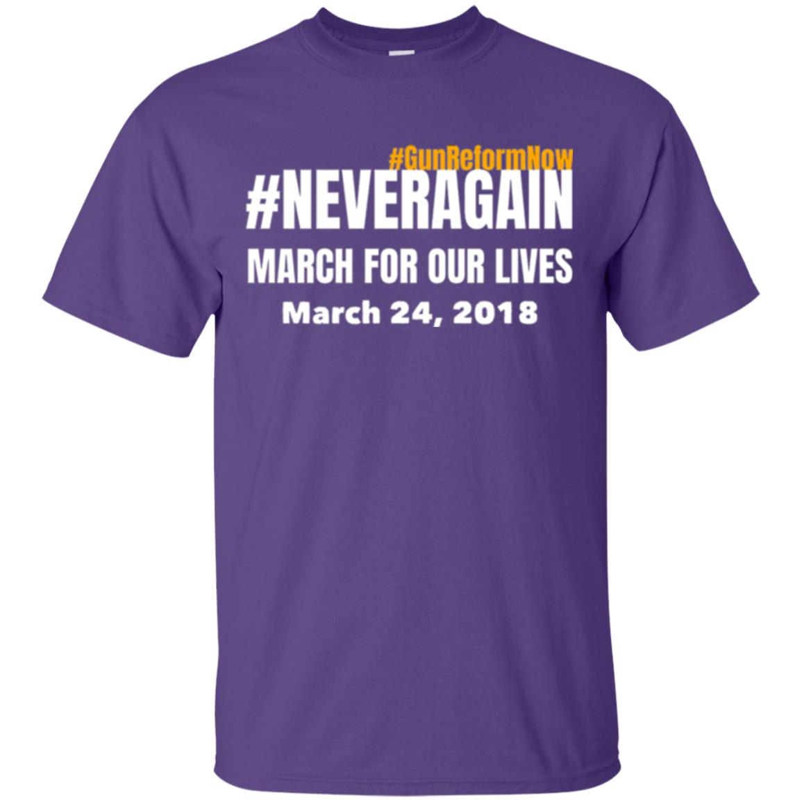 March For Our Lives Never Again Anti Gun T-shirt Purple