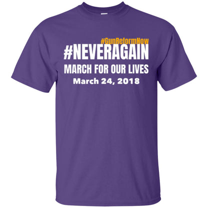 March For Our Lives Never Again Anti Gun T-shirt Purple