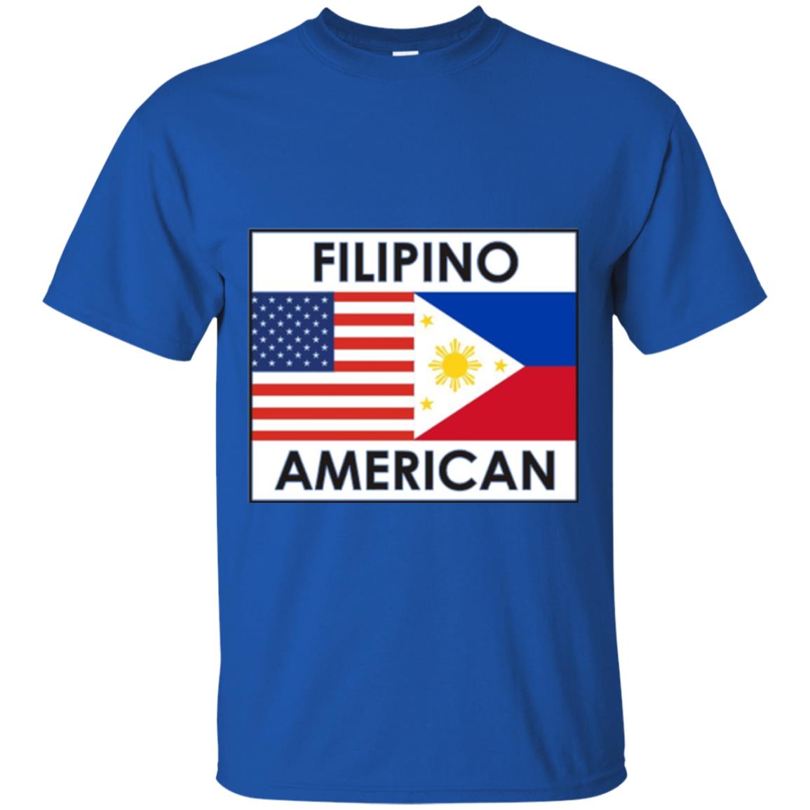 Filipino American T-shirt Philippines Usa Flags Royal