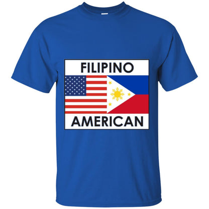 Filipino American T-shirt Philippines Usa Flags Royal