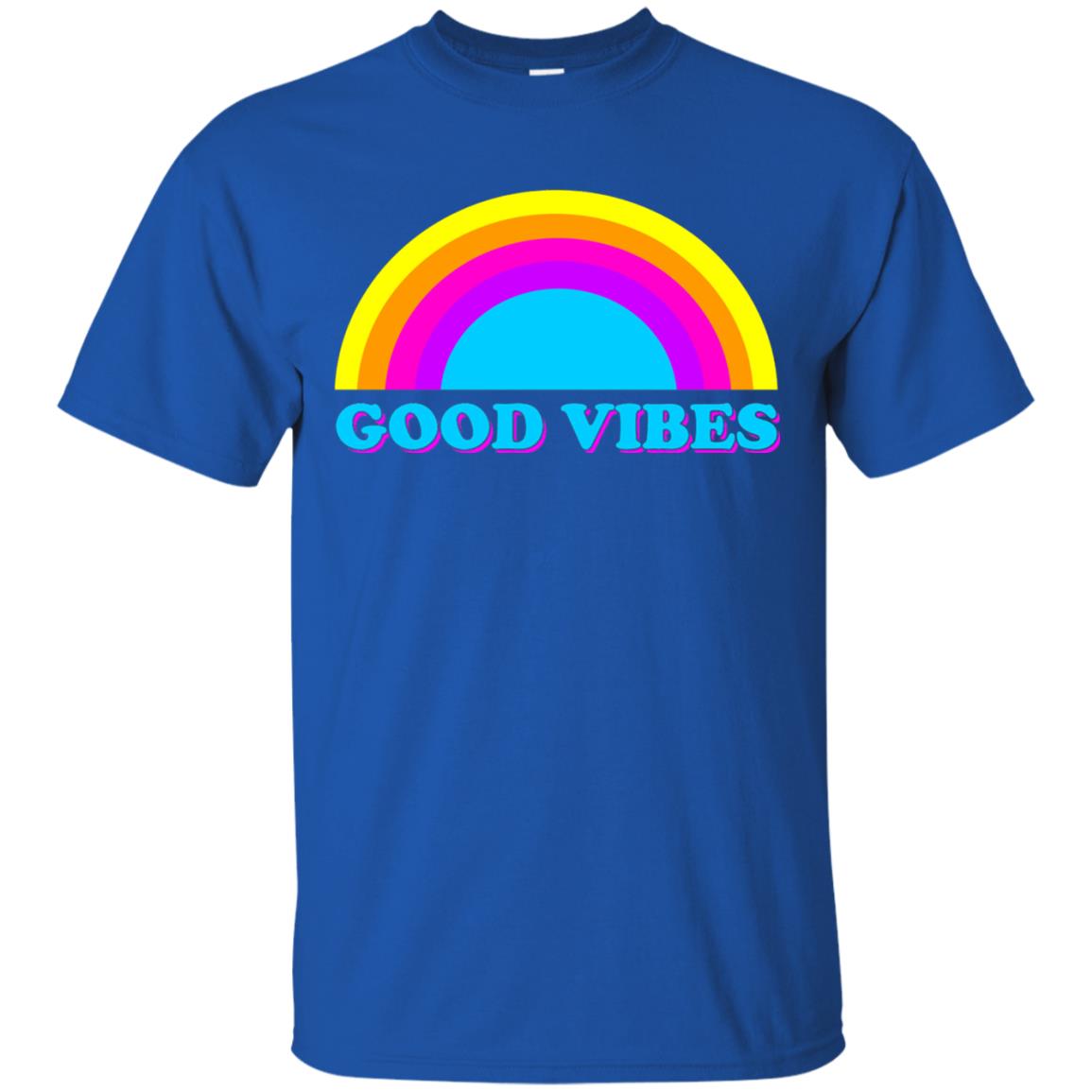 Rainbow Groovy Good Vibes T-shirt Royal