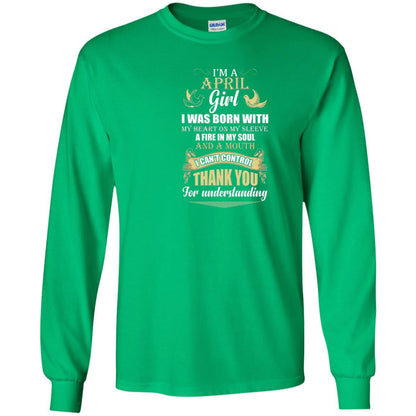 April Birthday Shirt Im A April Girl I Was Born With My Heart Irish Green