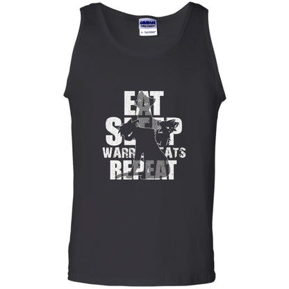 Cat Lover T-shirt Eat Sleep Warrior Cats Repeat Black