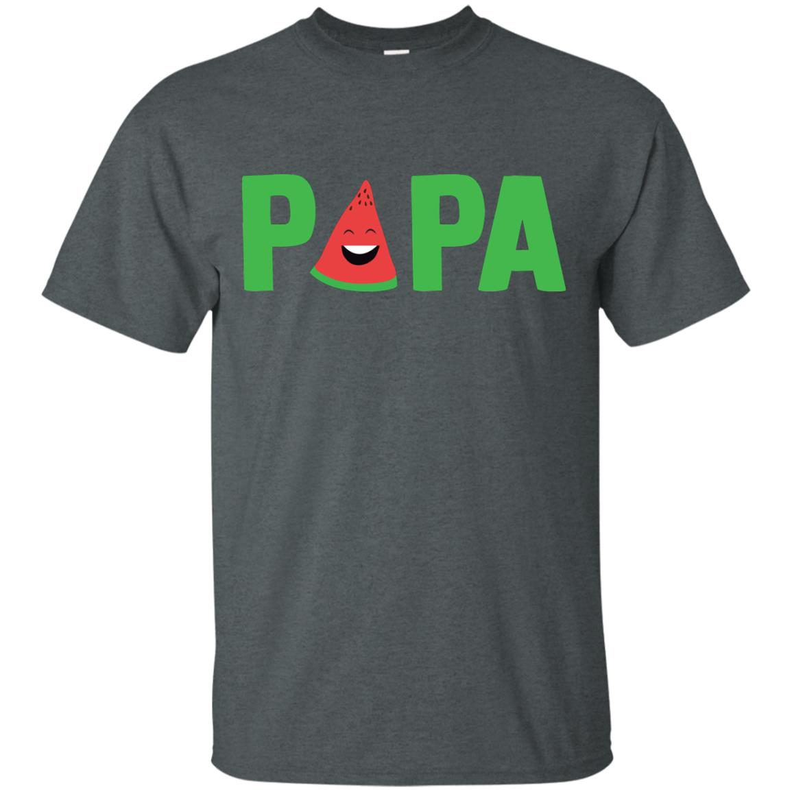Papa Watermelon Funny Summer Melon Fruit Shirt For Mens Dark Heather