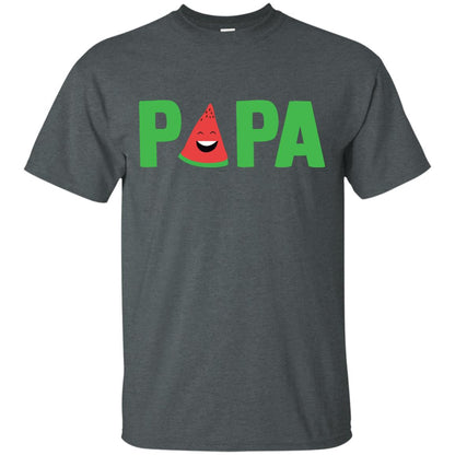 Papa Watermelon Funny Summer Melon Fruit Shirt For Mens Dark Heather