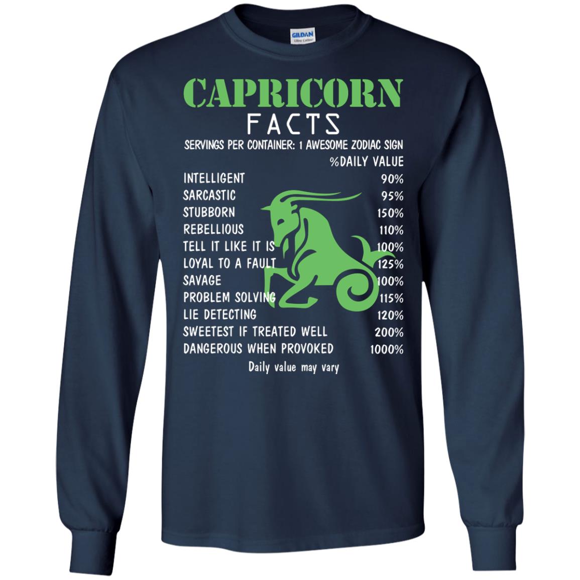 Capricorn Facts 1 Awesome Zodiac Sign Gift Shirt For Capricorn Horoscope Navy