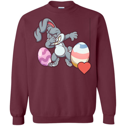 Easter Bunny Dabbing Gift Shirt Easter Holiday Maroon