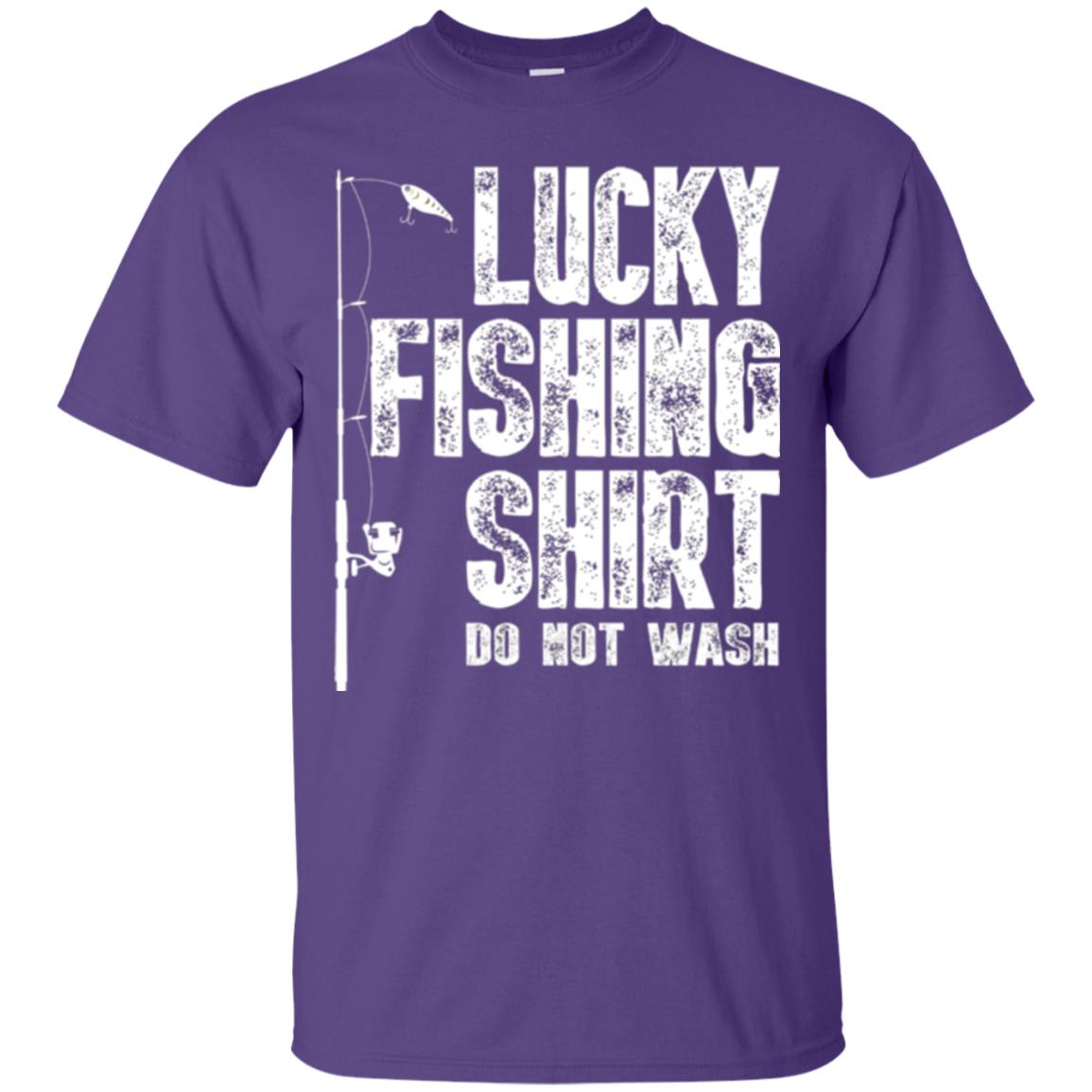 Fisherman T-shirt Lucky Fishing Shirt Do Not Wash Purple