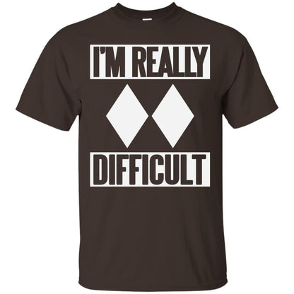 Im Really Difficult Double Black Diamond Ski T-shirt Dark Chocolate