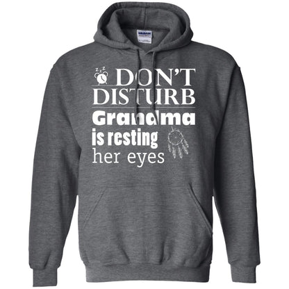 Don't Disturb Grandma Is Resting Her Eyes Funny Grandmom Shirt Dark Heather