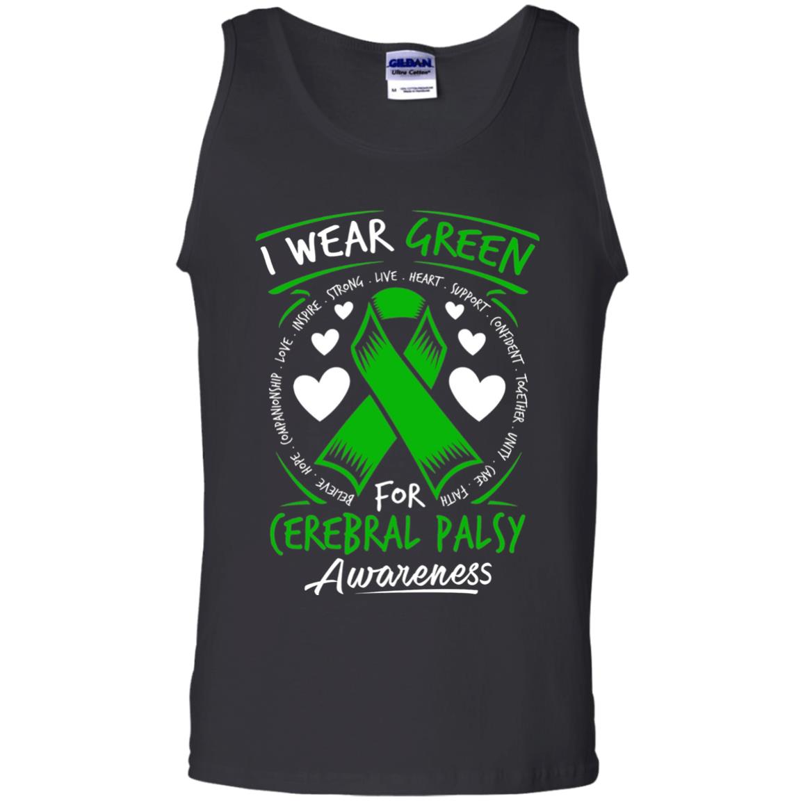 Cerebral Palsy Awareness T-shirt I Wear Green Black