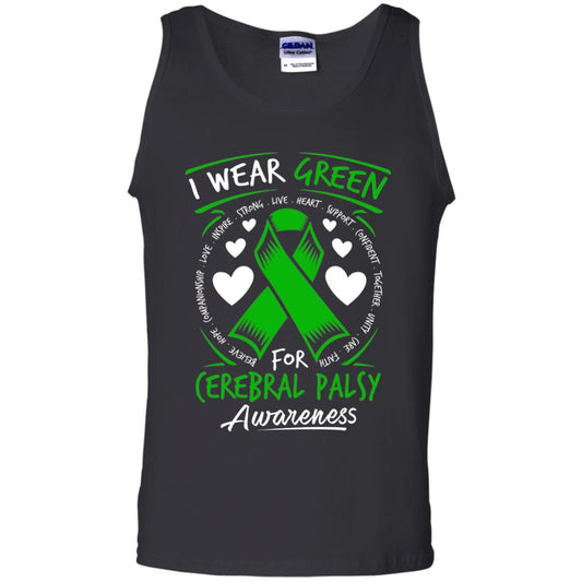Cerebral Palsy Awareness T-shirt I Wear Green Black
