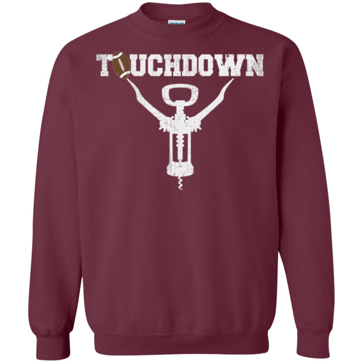 Football T-shirt Touchdown Funny Football Wine Lovers Maroon