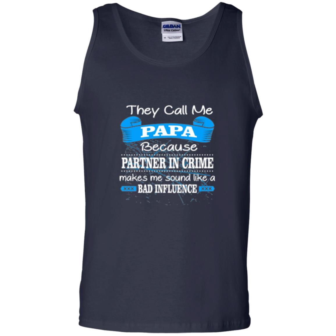 Papa T-shirt Because Partner In Crime Make Bad Influence Navy