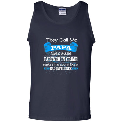 Papa T-shirt Because Partner In Crime Make Bad Influence Navy