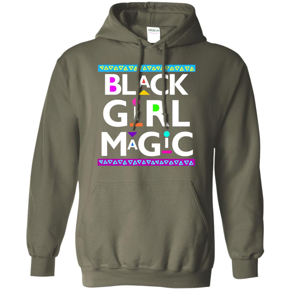 Black Girl Magic T-shirt Women_s Black History Military Green