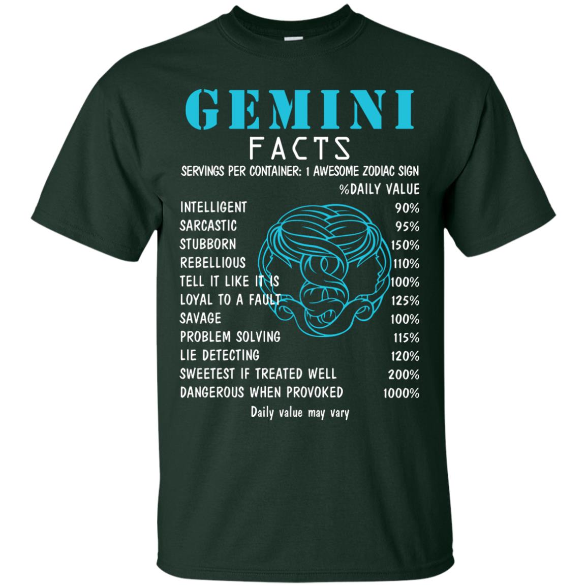 Gemini Facts 1 Awesome Zodiac Sign Gift Shirt For Gemini Horoscope Forest