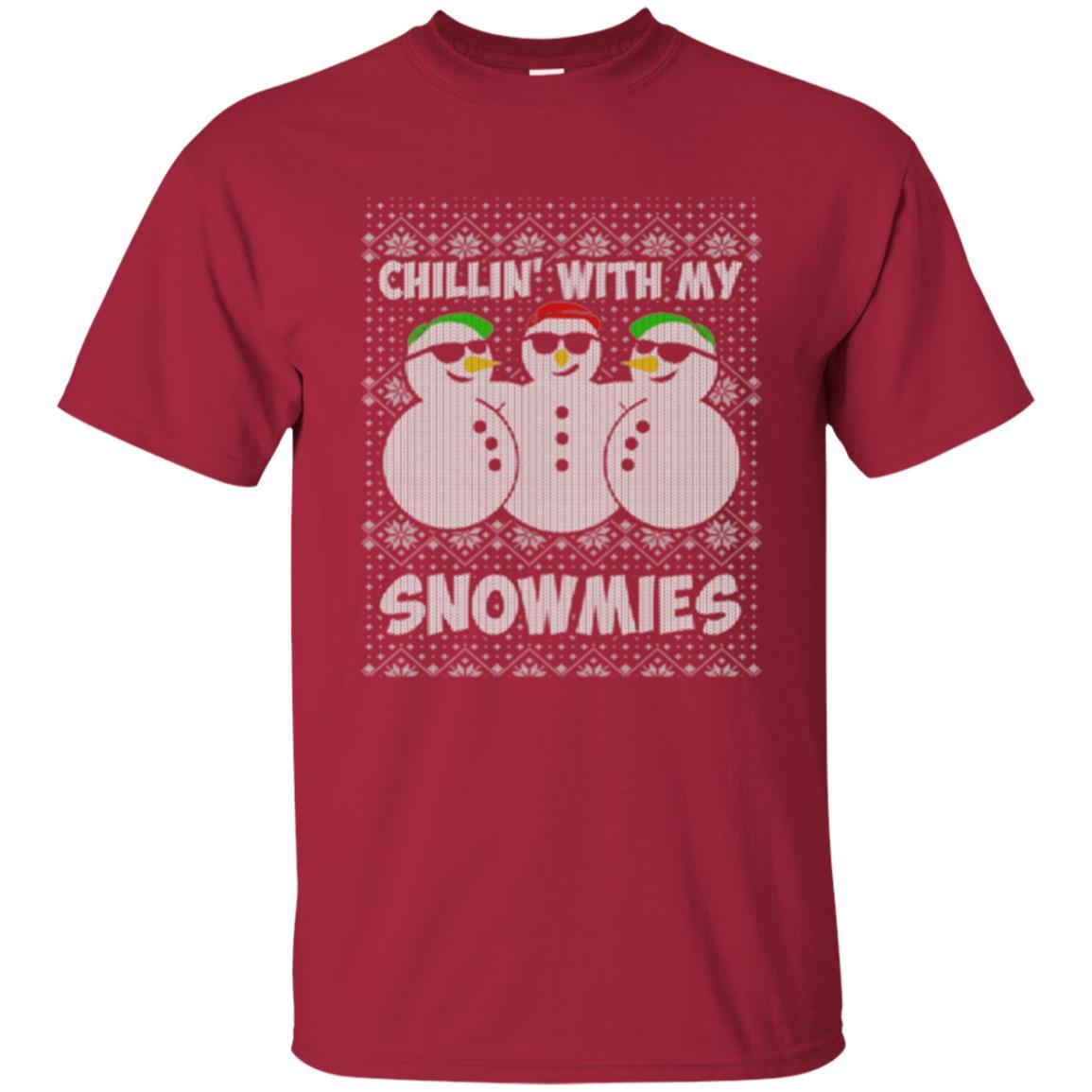 Christmas T-shirt Chillin With My Snowmies Cardinal