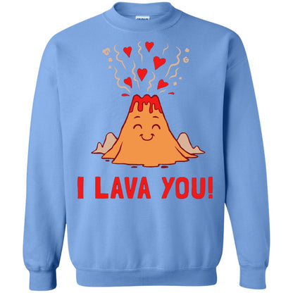 Funny Volcano Valentines Love T-shirt I Lava You T-shirt Carolina Blue