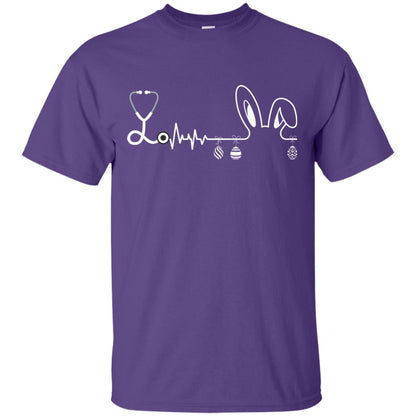 Easter Bunny Nurse Heartbeat T-shirt For Nursing Lover Purple
