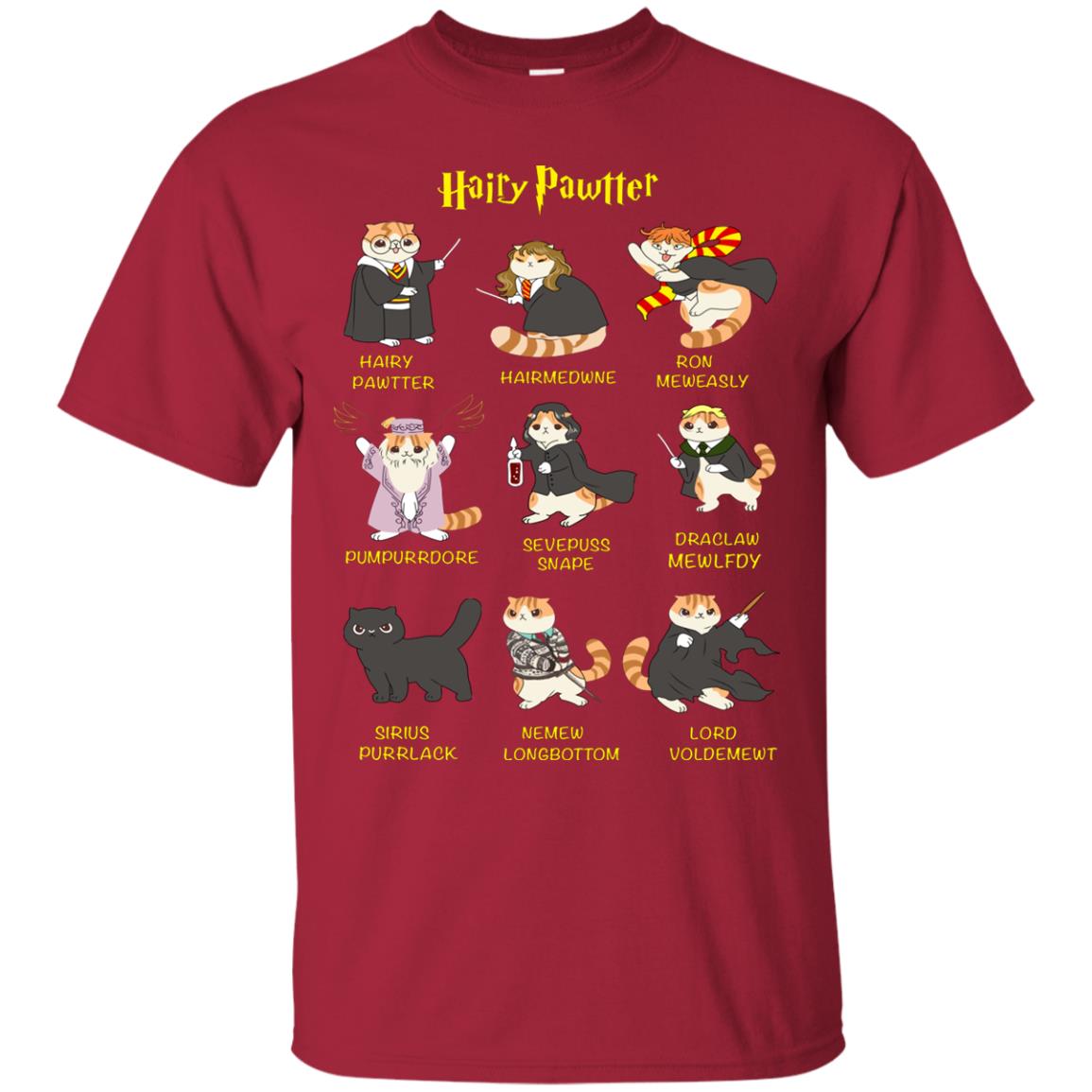 Hairy Pawtter Harry Potter Fan T-shirt Cardinal