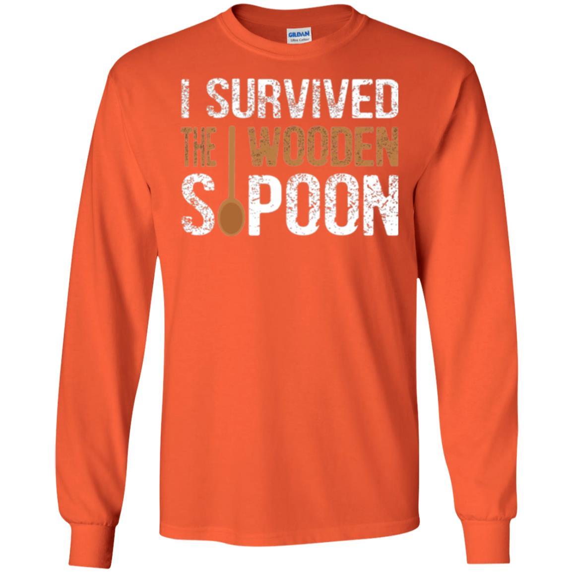 Spoon T-shirt I Survived The Wooden Spoon Orange