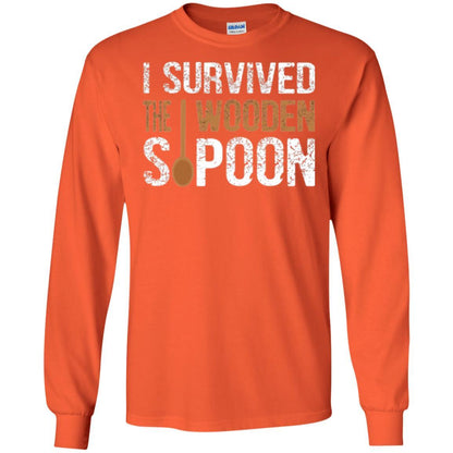 Spoon T-shirt I Survived The Wooden Spoon Orange
