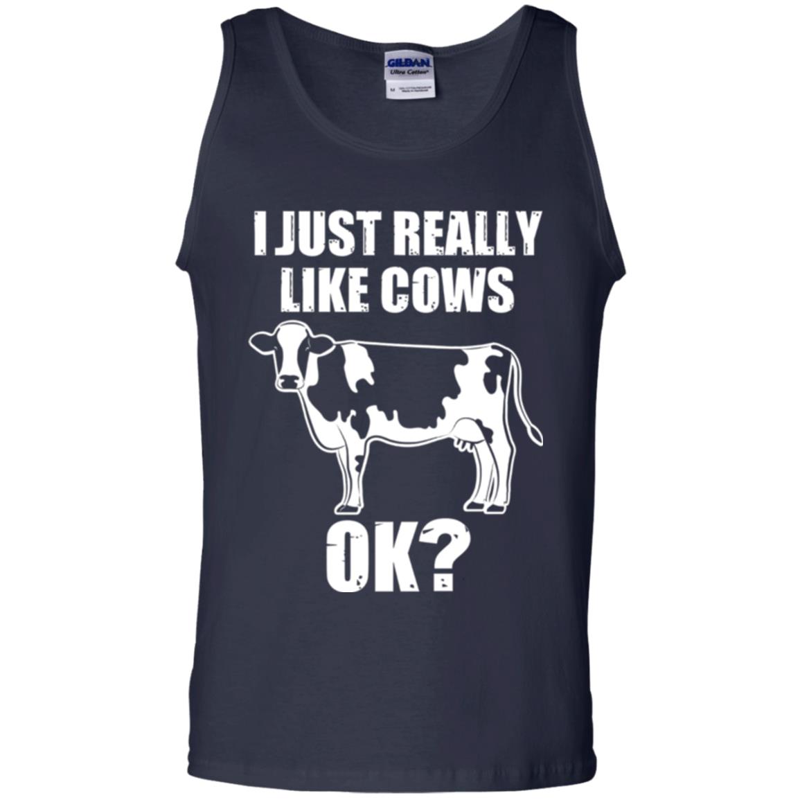 Cow Lovers T-shirt I Just Really Like Cows Ok Navy