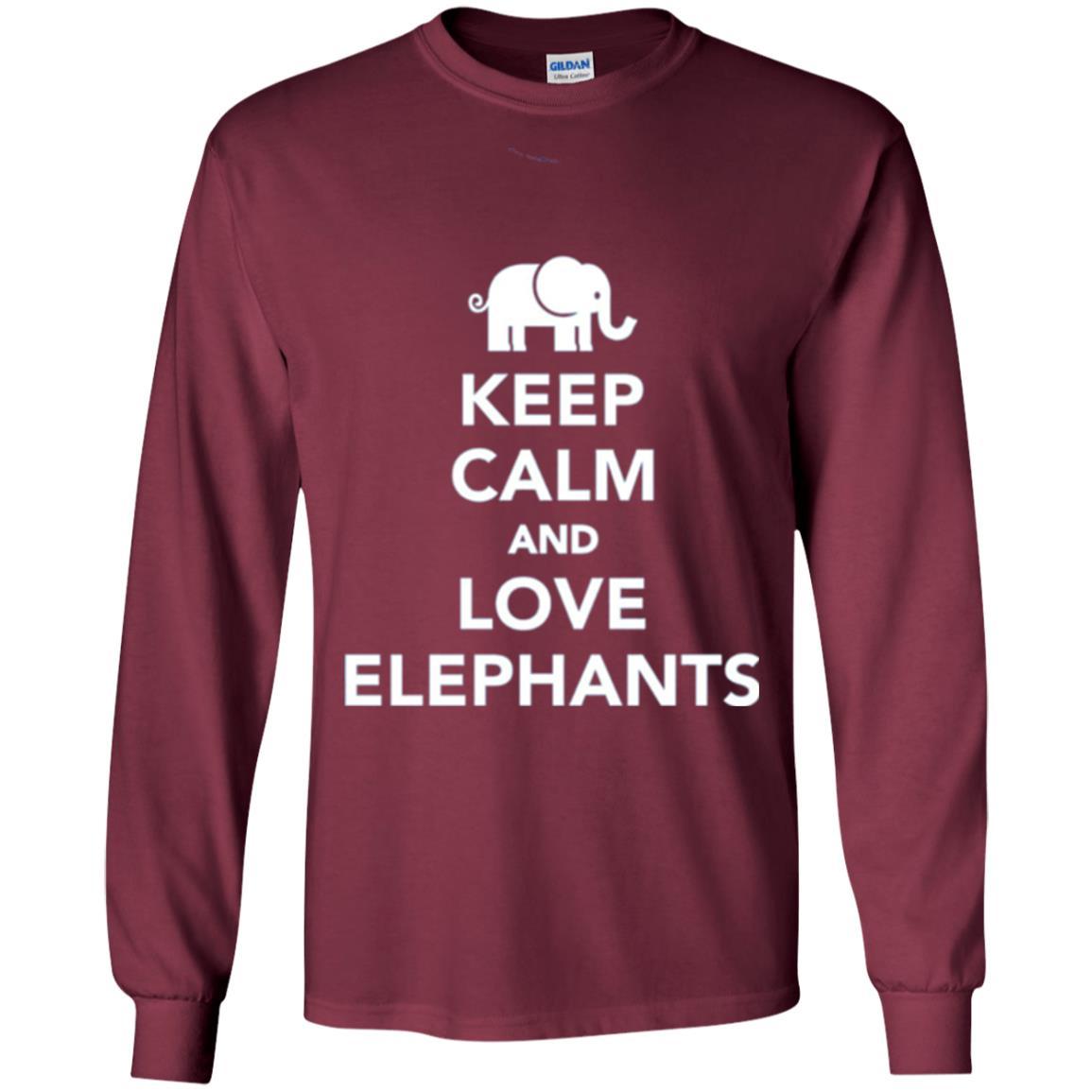 Elephant Lover T-shirt Keep Calm And Love Elephants T-shirt Maroon