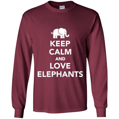 Elephant Lover T-shirt Keep Calm And Love Elephants T-shirt Maroon