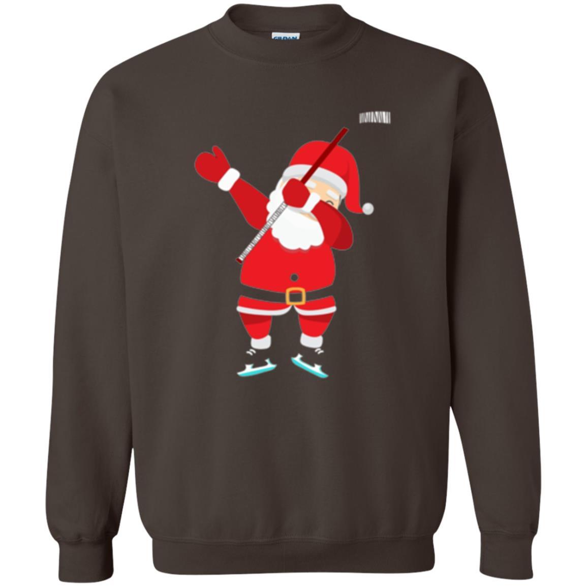 Christmas T-shirt Santa Claus Dabbing Hockey Dark Chocolate