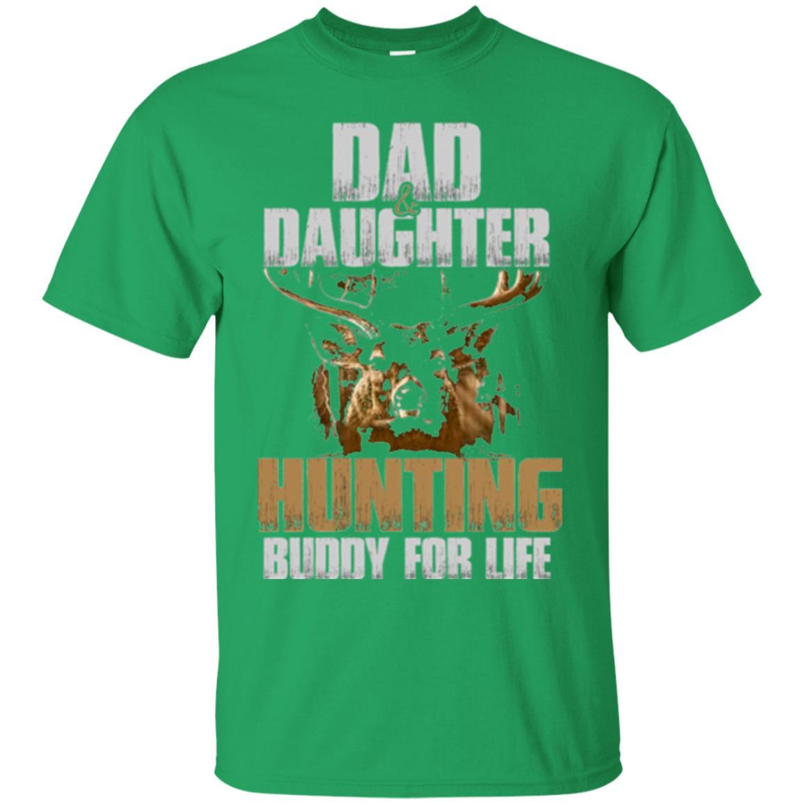 Family Christmas T-shirt Dad And Daughter Hunting Buddy For Life Irish Green