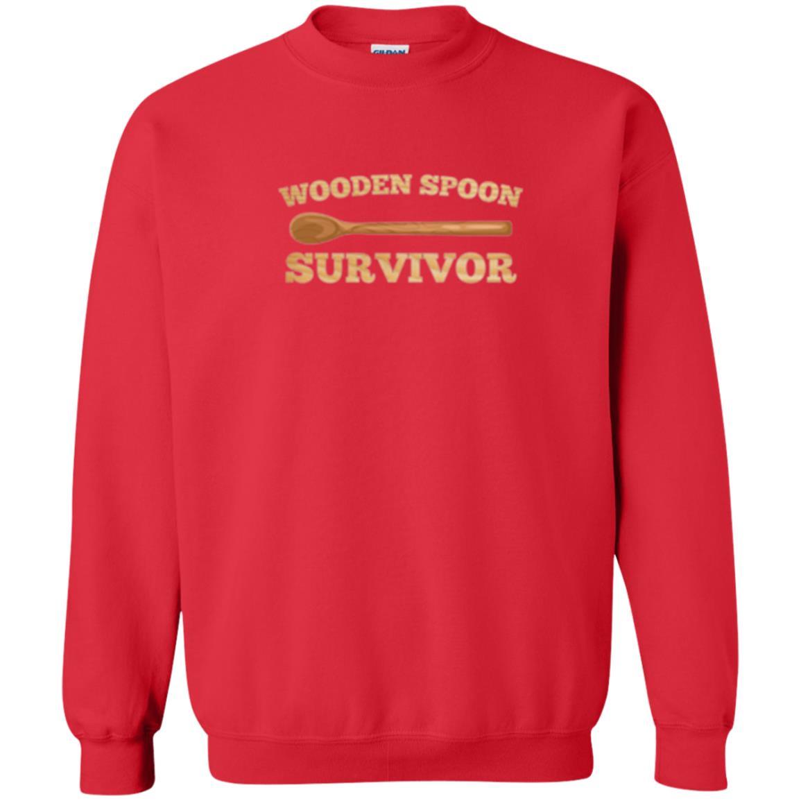 Sarcastic T-shirt Wooden Spoon Survivor T-shirt Red