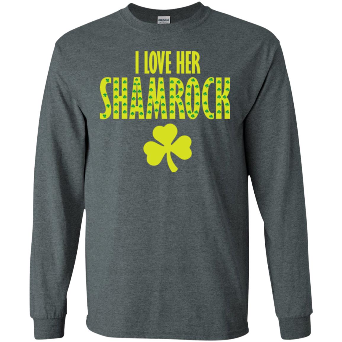 St. Patrick's Day T-shirt I Love Her Shamrock Dark Heather
