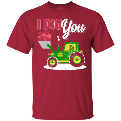 Farmer Valentines Day T-shirt Farm Tractor I Dig You Cardinal
