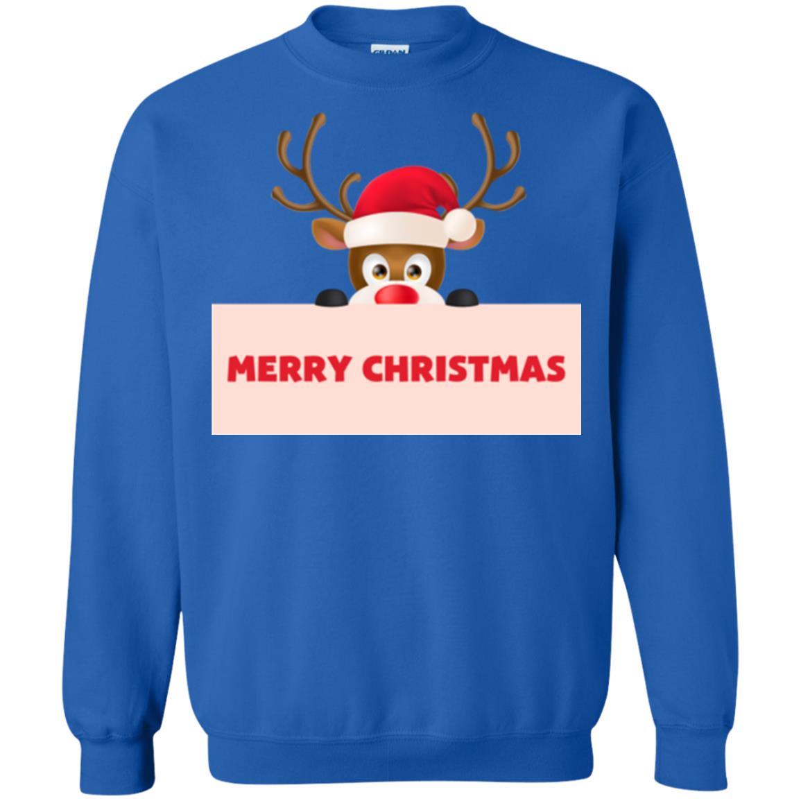 Christmas T-shirt Reindeer Merry Christmas T-shirt Royal