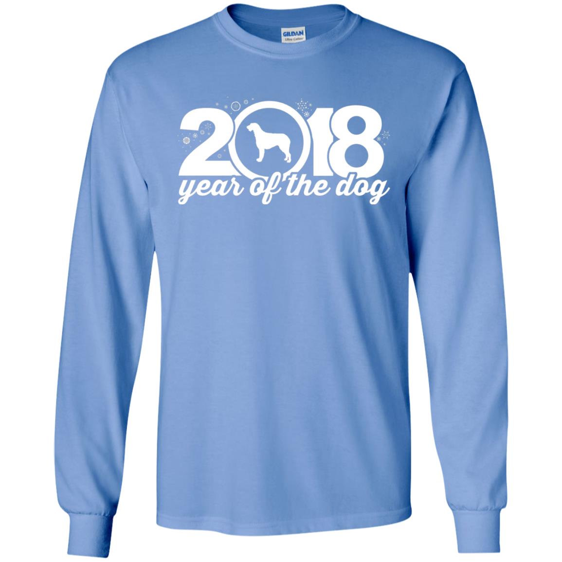 Irish Wolfhound Lover T-shirt 2018 Year Of The Dog New Year Carolina Blue