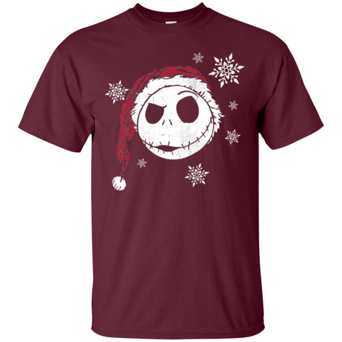 Christmas T-shirt Disney Nightmare Before Christmas Snowflake Maroon