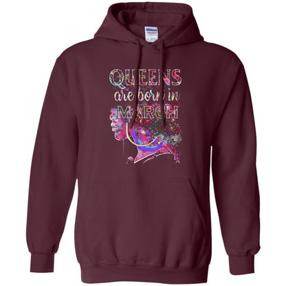 Birthday T-shirt Queens Are Born In March Maroon