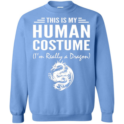 Dargon T-shirt This Is My Human Costume I_m Really A Dragon Carolina Blue