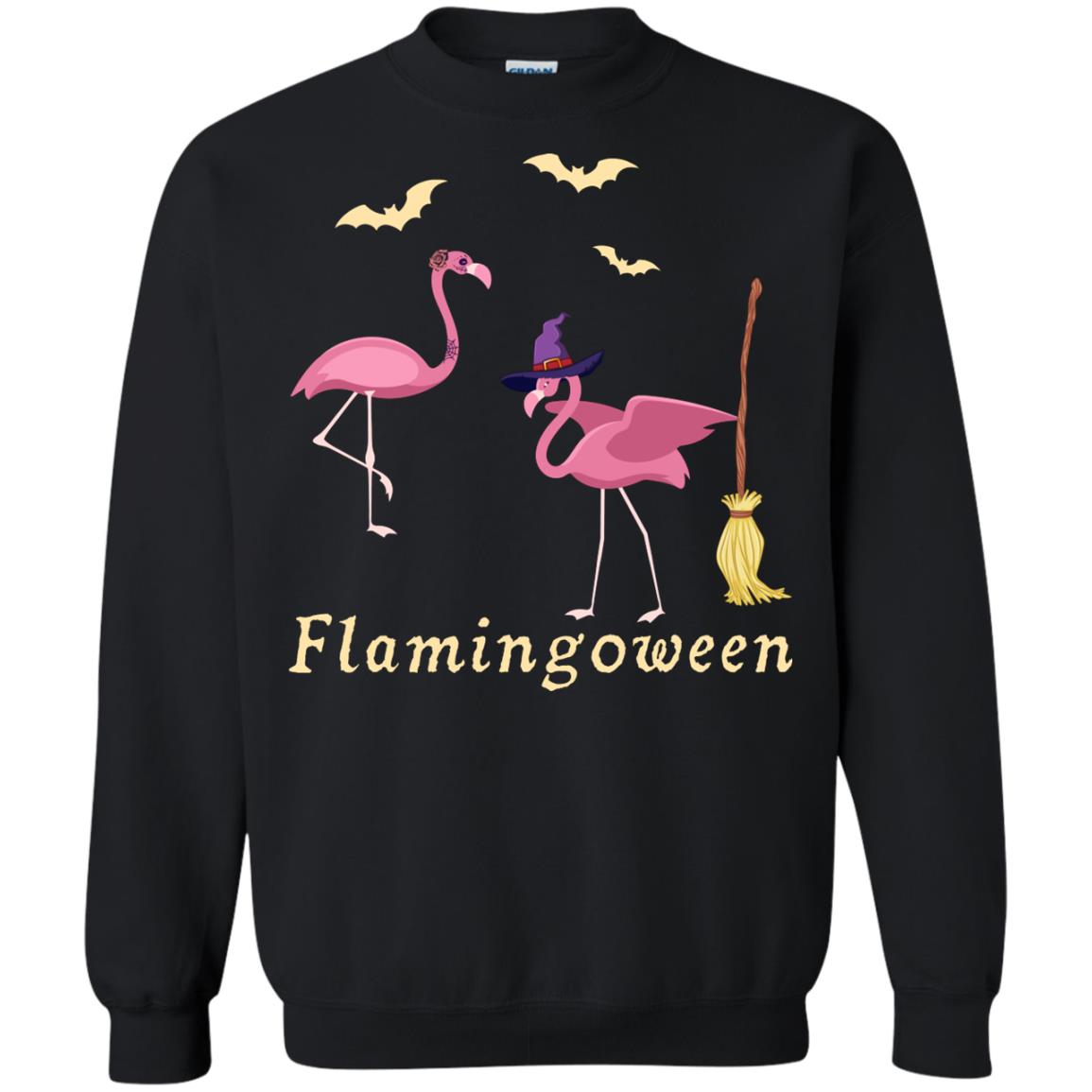 Flamingoween Flamingo Wicth Ride Stick Funny Quote On Haloween Gift ShirtG180 Gildan Crewneck Pullover Sweatshirt 8 oz.