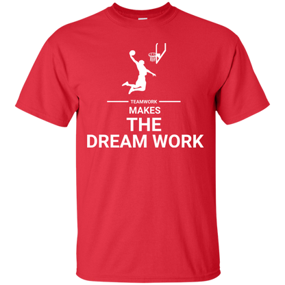 Basketball T-shirt Teamwork Makes The Dream Work Red