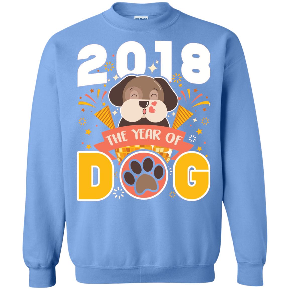 Funny Chinese New Year T-shirt 2018 The Year Of Dog Carolina Blue