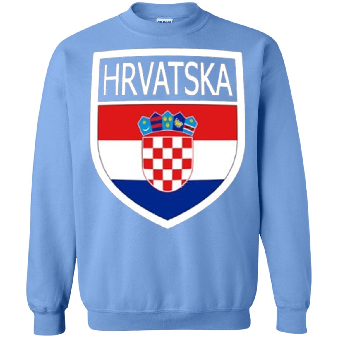 Croatia Shield T-shirt Hrvatska Patch Croatian Flag Badge Carolina Blue